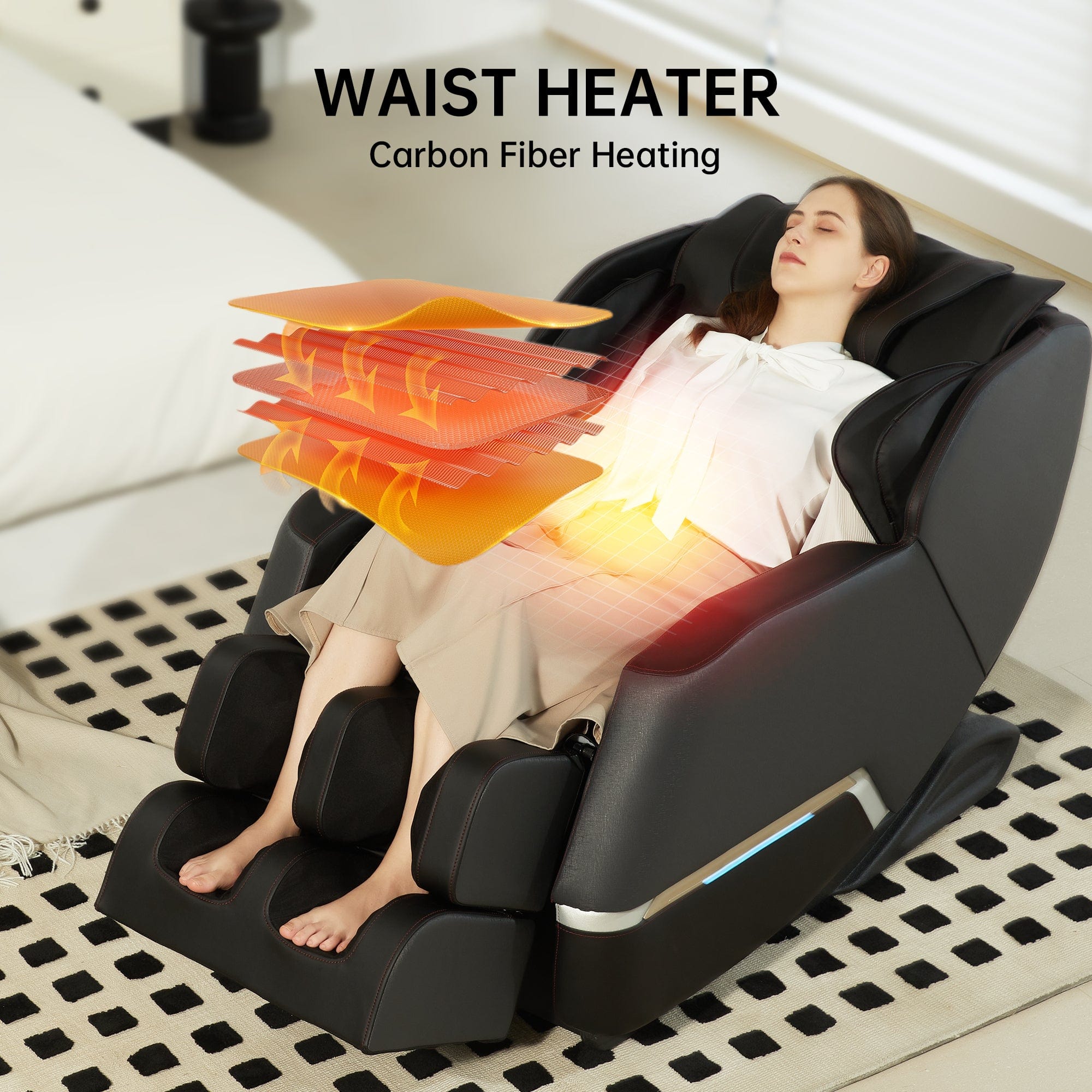 Real Relax Massage Chair Real Relax Full Body Zero Gravity Shiatsu Recliner Electric Massage Chair, Black
