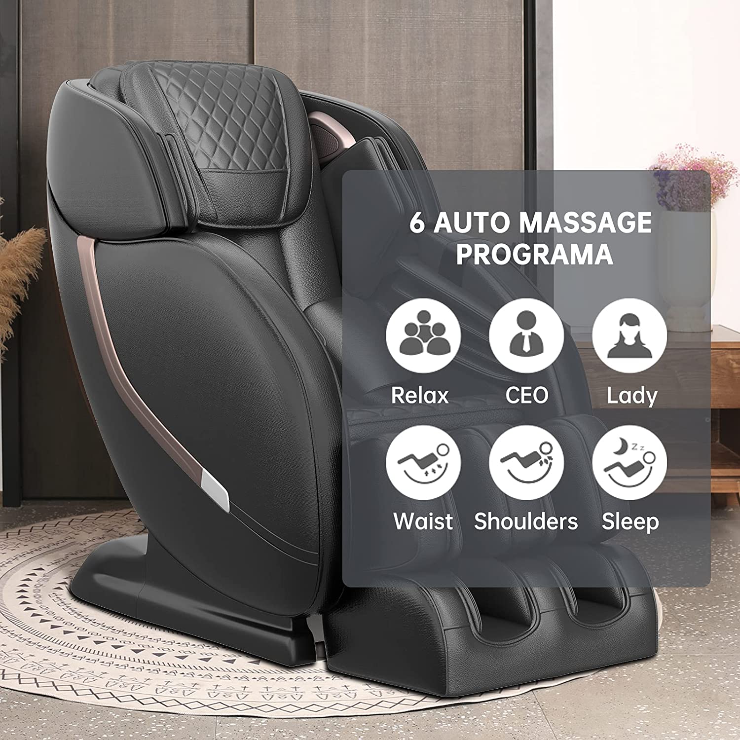 Real Relax Massage Chair Real Relax® PS3000 Massage Chair black Refurbished 665878416621
