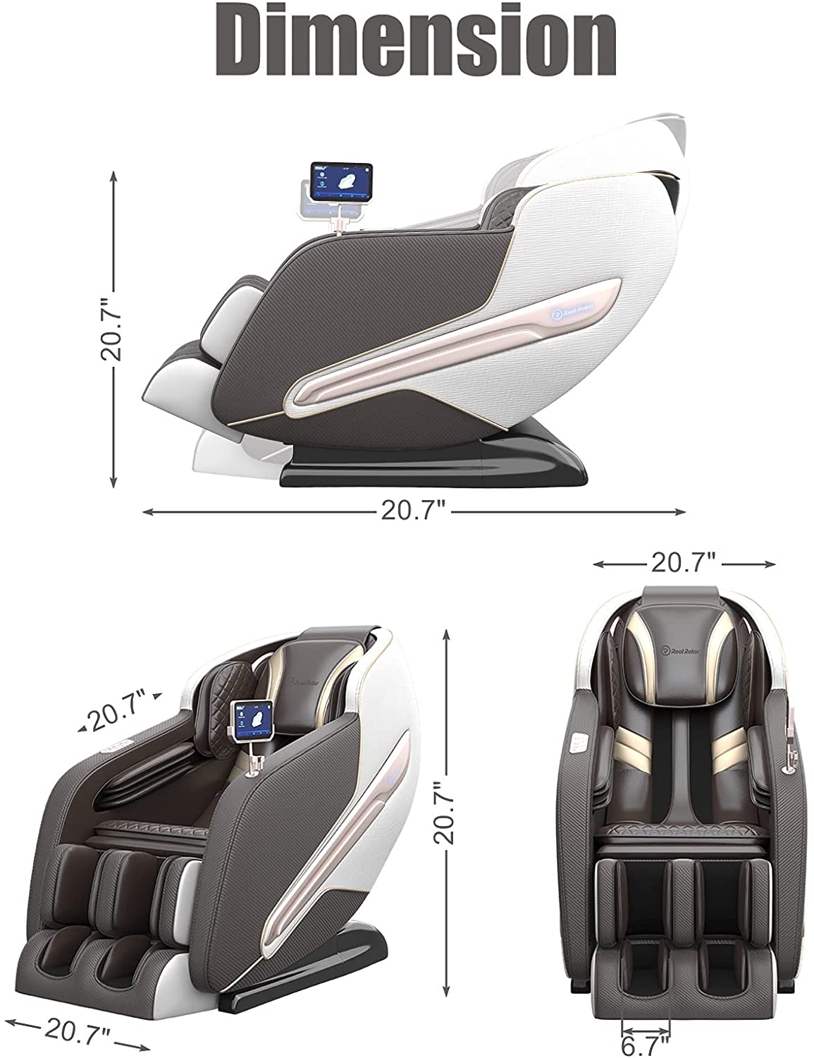 Real Relax Massage Chair Real Relax® PS6000 Massage Chair Brown 734598366629