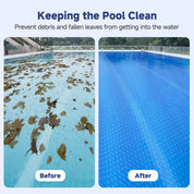 Real Relax Pool Solar Cover, 12 x 24 ft Durable 16 mil Pool Covers for Inground & Above Ground Pools, Solar Pool Heater, Rectangle Solar Blanket with Bubbles, Blue