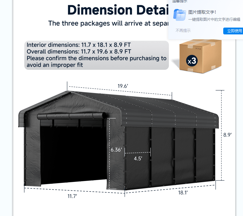 Real Relax 10x15FT Heavy Duty Metal Carport, Outdoor Carport Canopy with Galvanized Steel Roof and Reinforced Base,Removable Sidewalls & Door, Garage Shelter Shade for Cars,Trucks, Boats, Gray