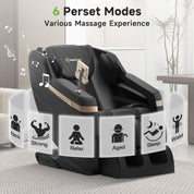 Real Relax Real Relax 2025 Full Body Massage Chair, Zero Gravity Shiatsu Massage Chair Recliner, Foot Massage, Bluetooth, Large Control Screen  black