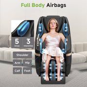Real Relax Real Relax 2025 Full Body Massage Chair, Zero Gravity Shiatsu Massage Chair Recliner, Foot Massage, Bluetooth, Large Control Screen  black