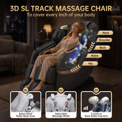 Real Relax Massage Chair Real Relax 3D Massage Chair, Full Body Zero Gravity Recliner with SL Track, Yoga Stretching, Foot Rollers, Bluetooth, Heating