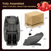 Real Relax Massage Chair Real Relax Electric Massage Chair, Zero Gravity Full Body Massage Recliner Chair with 10 Fixed Rollers, Touch Screen Controller
