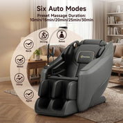 Real Relax Massage Chair Real Relax Electric Massage Chair, Zero Gravity Full Body Massage Recliner Chair with 10 Fixed Rollers, Touch Screen Controller