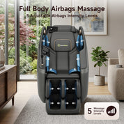 Real Relax Massage Chair Real Relax Electric Massage Chair, Zero Gravity Full Body Massage Recliner Chair with 10 Fixed Rollers, Touch Screen Controller