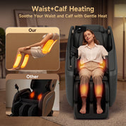 Real Relax Massage Chair Real Relax Electric Massage Chair, Zero Gravity Full Body Massage Recliner Chair with 10 Fixed Rollers, Touch Screen Controller