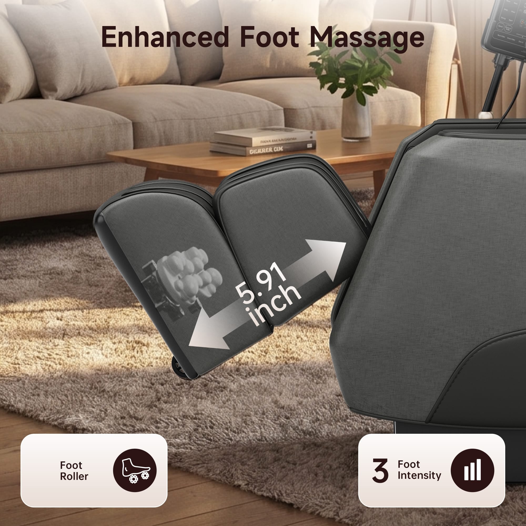 Real Relax Massage Chair Real Relax Electric Massage Chair, Zero Gravity Full Body Massage Recliner Chair with 10 Fixed Rollers, Touch Screen Controller