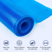 Real Relax Real Relax 16 mil Solar Pool Cover, 24 ft Round Bubble Blanket Heat Trapping Solar Blanket, Durable Material for Inground & Above Ground Swimming Pools, Blue