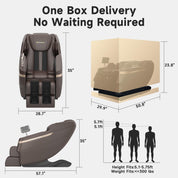 Real Relax Real Relax 2025 Full Body Massage Chair, Zero Gravity Shiatsu Massage Chair Recliner, Foot Massage, Bluetooth, Large Control Screen (Brown and Gold)