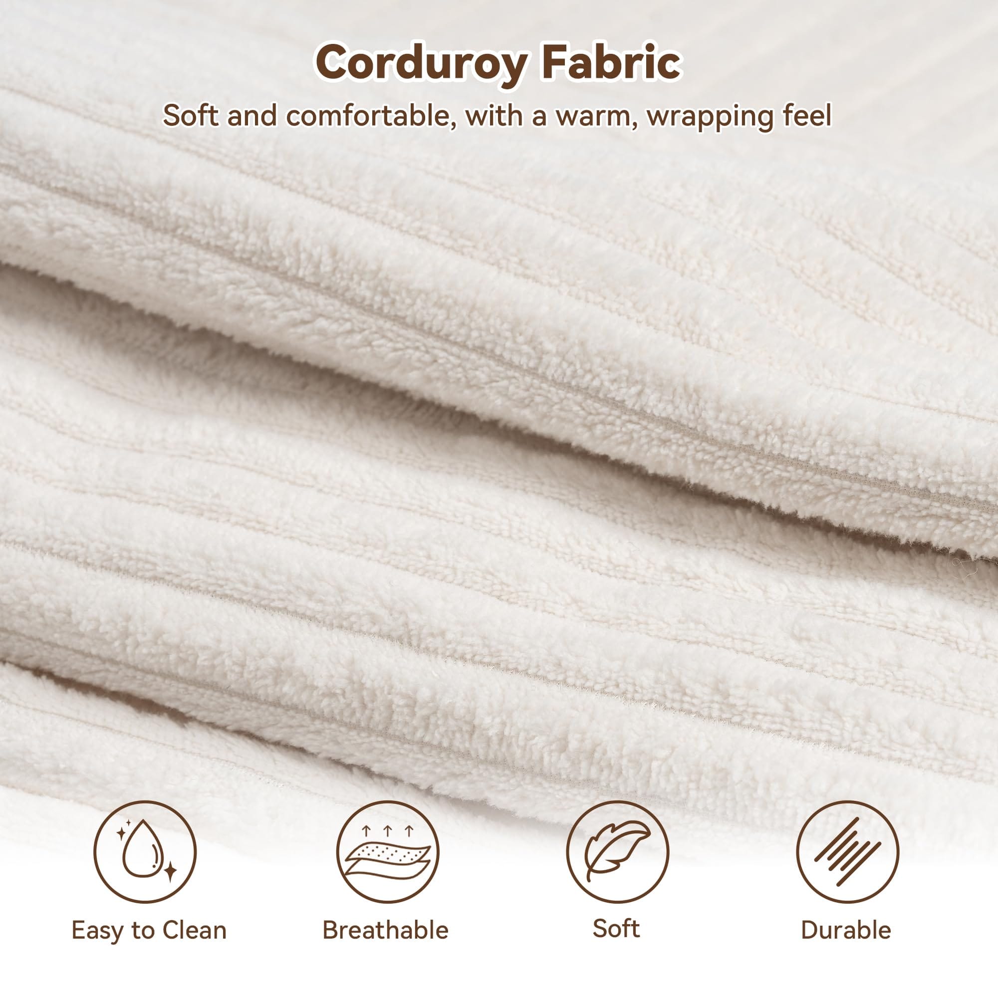 Real Relax Real Relax Chaise Lounge Chair Indoor, 58'' Oversized Comfy Upholstered Lounge Sofa Bed with Wooden and Iron Frame, Cozy Sleeper Couch for Living Room, Game Room, Apartment, Corduroy, Beige