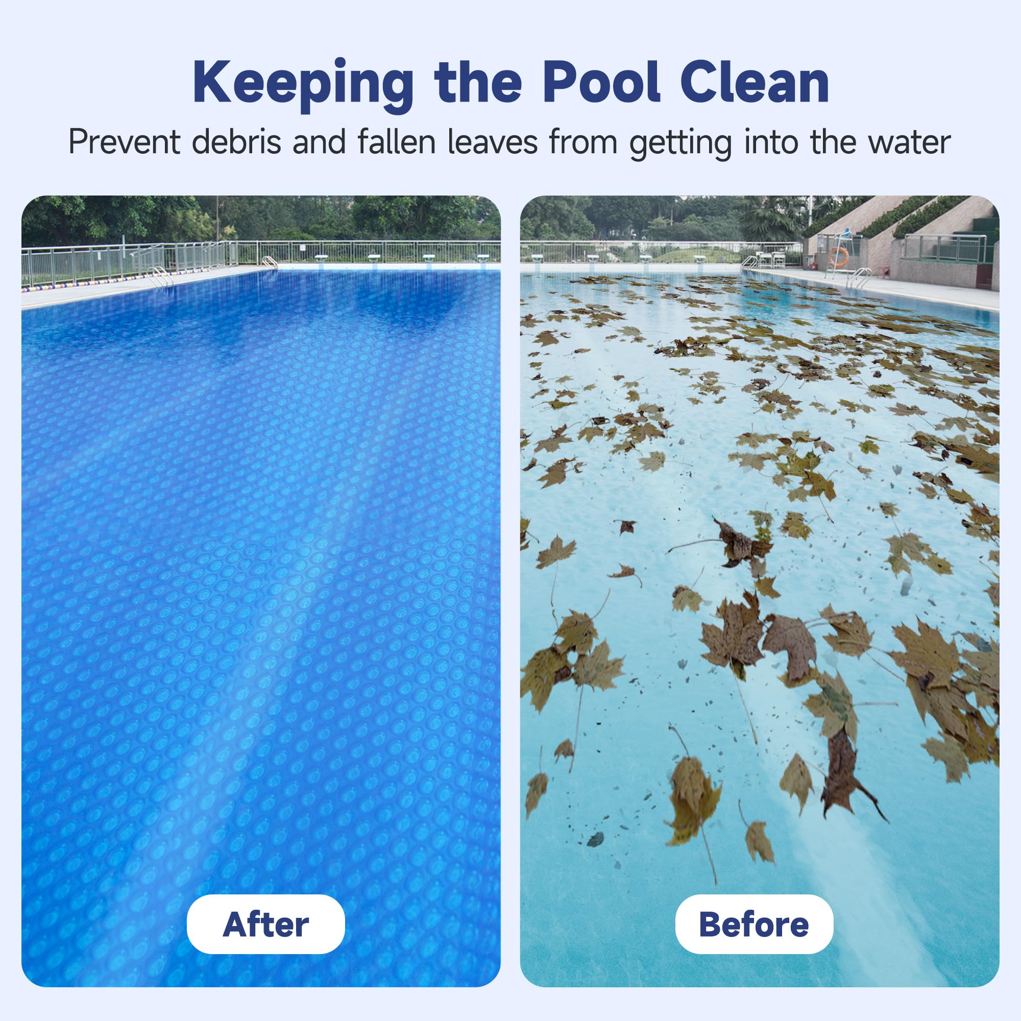Real Relax Real Relax 16 mil Solar Pool Cover, 24 ft Round Bubble Blanket Heat Trapping Solar Blanket, Durable Material for Inground & Above Ground Swimming Pools, Blue