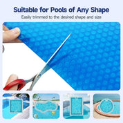 Real Relax Real Relax 16 mil Solar Pool Cover, 24 ft Round Bubble Blanket Heat Trapping Solar Blanket, Durable Material for Inground & Above Ground Swimming Pools, Blue