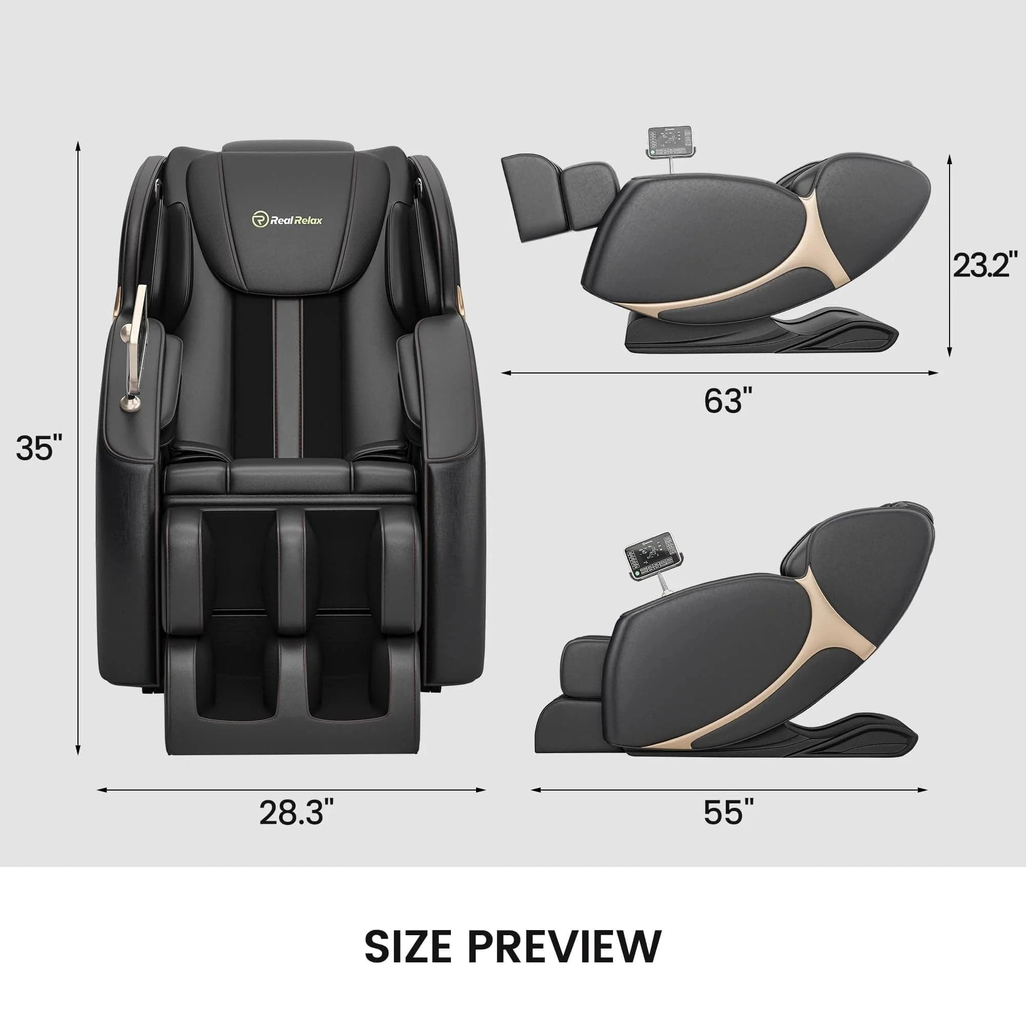 Real Relax Massage Chair BS-06 2D Massage Chair Black