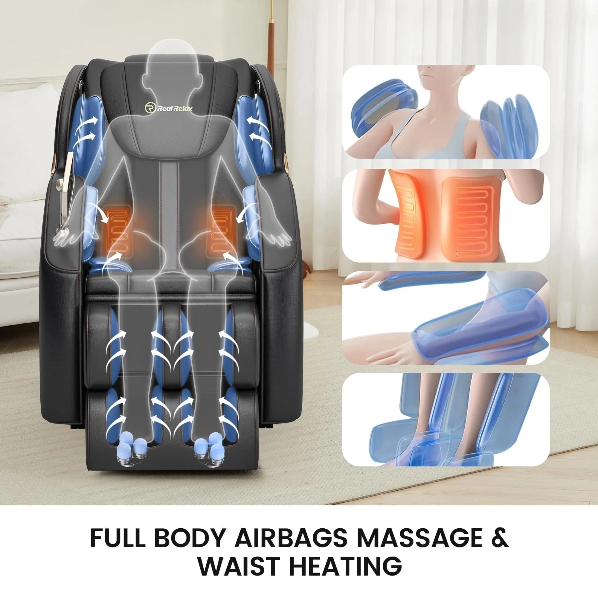 Real Relax Massage Chair BS-06 2D Massage Chair Black