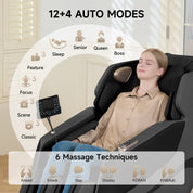 Real Relax Massage Chair Favor-27 3D Massage Chair Black 665878413514