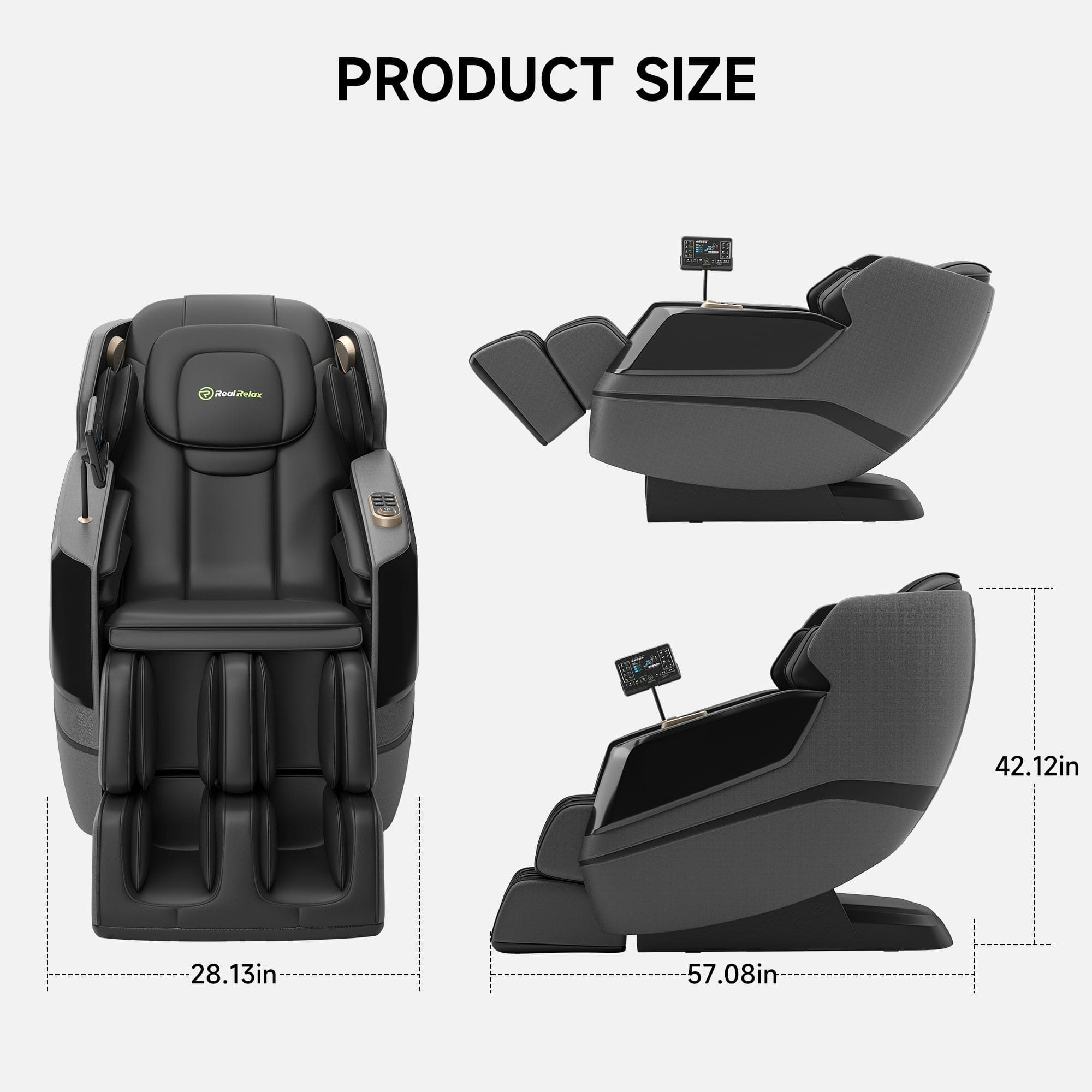 Real Relax Massage Chair Favor-27 3D Massage Chair Black 665878413514