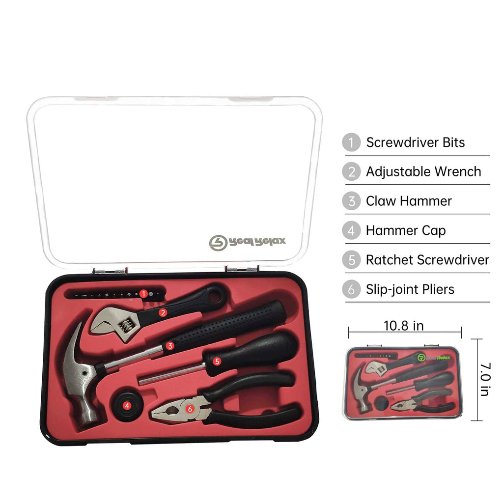 Real Relax realrelax Home Basic Repair Tool Kit Set With Bag 665878415402