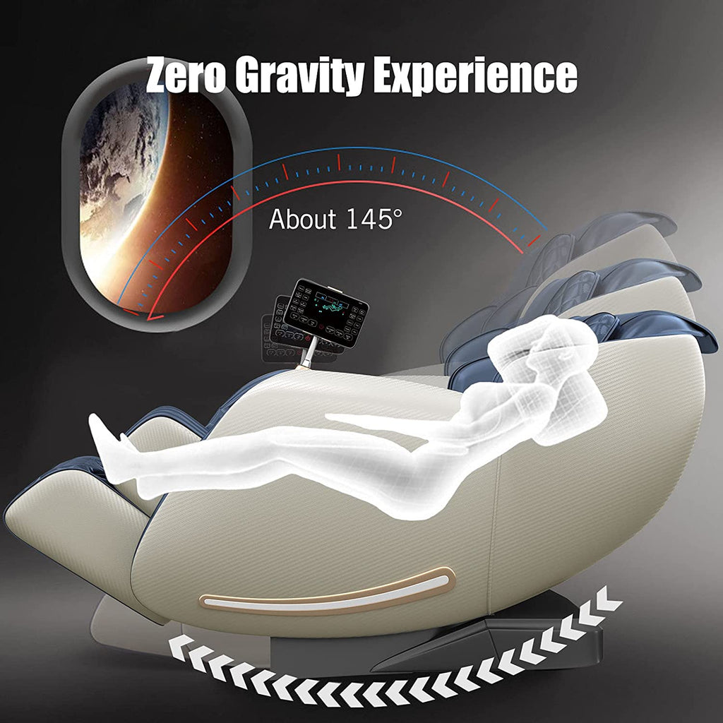 Real Relax Massage Chair, Full Body Zero Gravity SL-Track Shiatsu Massage  Recliner Chair with Heat Body Scan Bluetooth Foot Roller, Favor-06 Brown