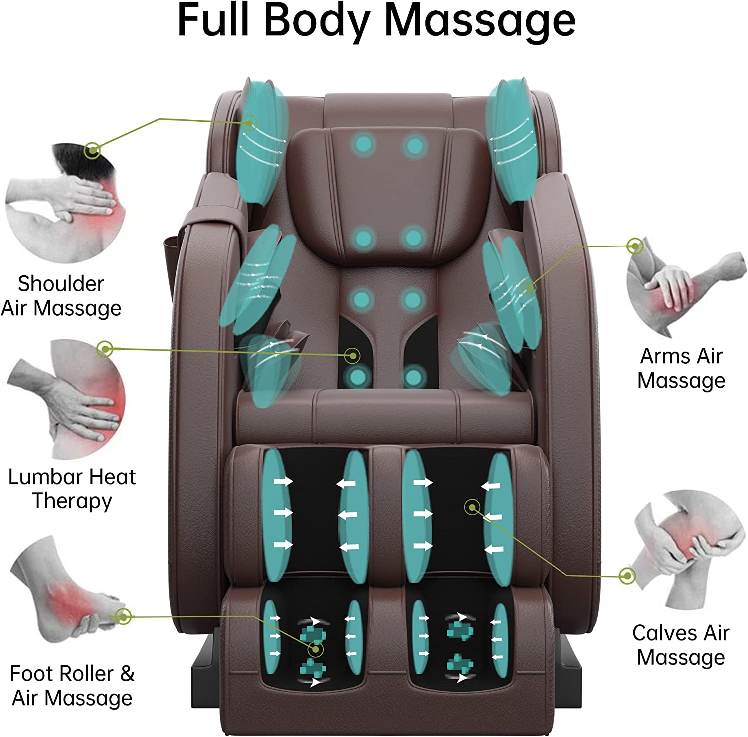 Real Relax Massage Chair Real Relax® MM350 Massage Chair Brown Refurbished 665878416867