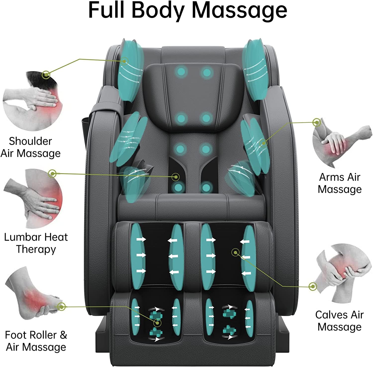Real Relax Massage Chair Real Relax® MM350 Massage Chair Black 665878408916
