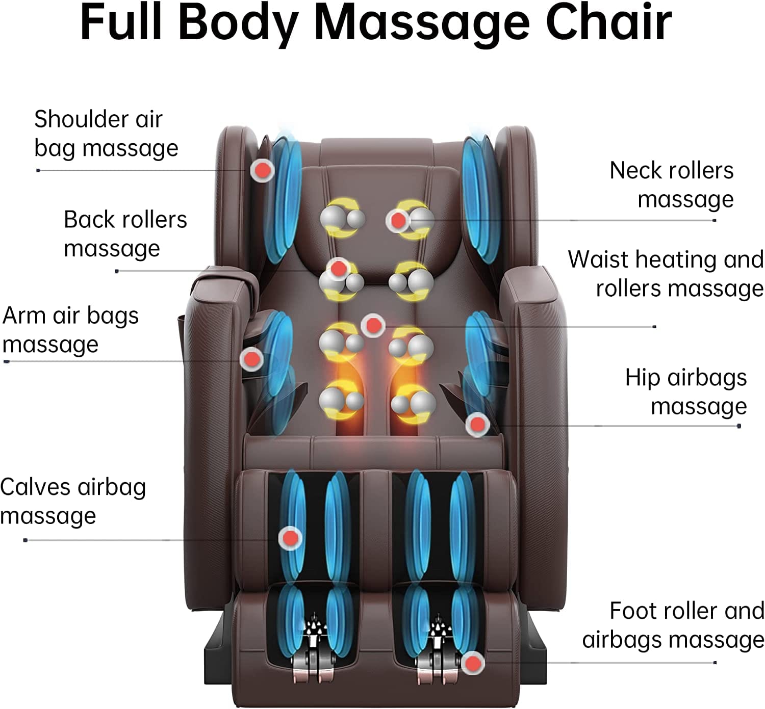 Real Relax Massage Chair Real Relax® SS01 Massage Chair Brown Refurbished 665878416928