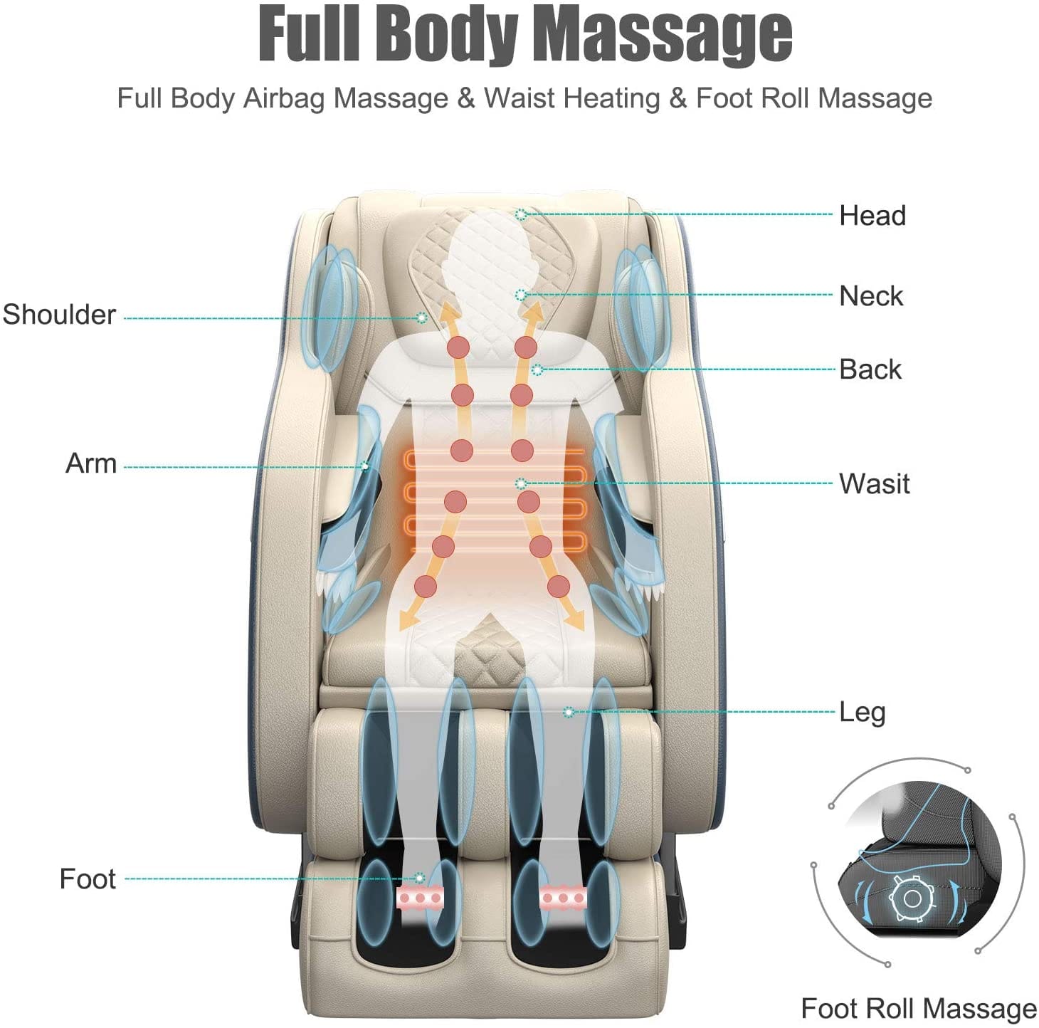 Real Relax Massage Chair Real Relax® SS02  Massage Chair Blue Refurbished