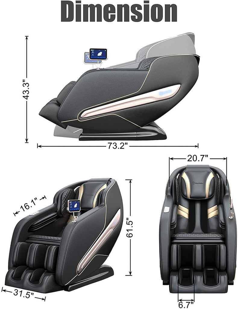 Real Relax Massage Chair Real Relax® PS6000 Massage Chair Black 734598366629