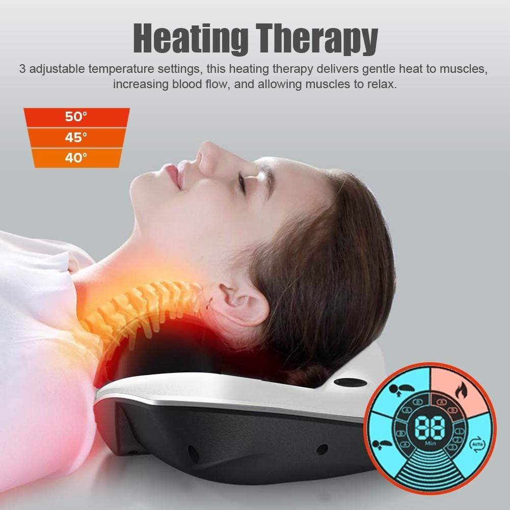 Real Relax Massage Chair Real Relax®  Neck Traction Device, Massage Neck Pillows with Heat Therapy and Electrotherapy for Neck Pain, Cervical Care