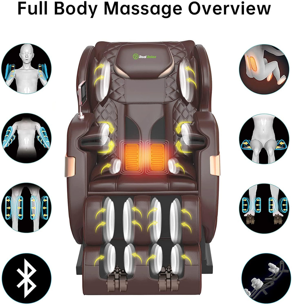 Real Relax Massage Chair Real Relax® 2022 Favor-03 ADV Massage Chair Brown