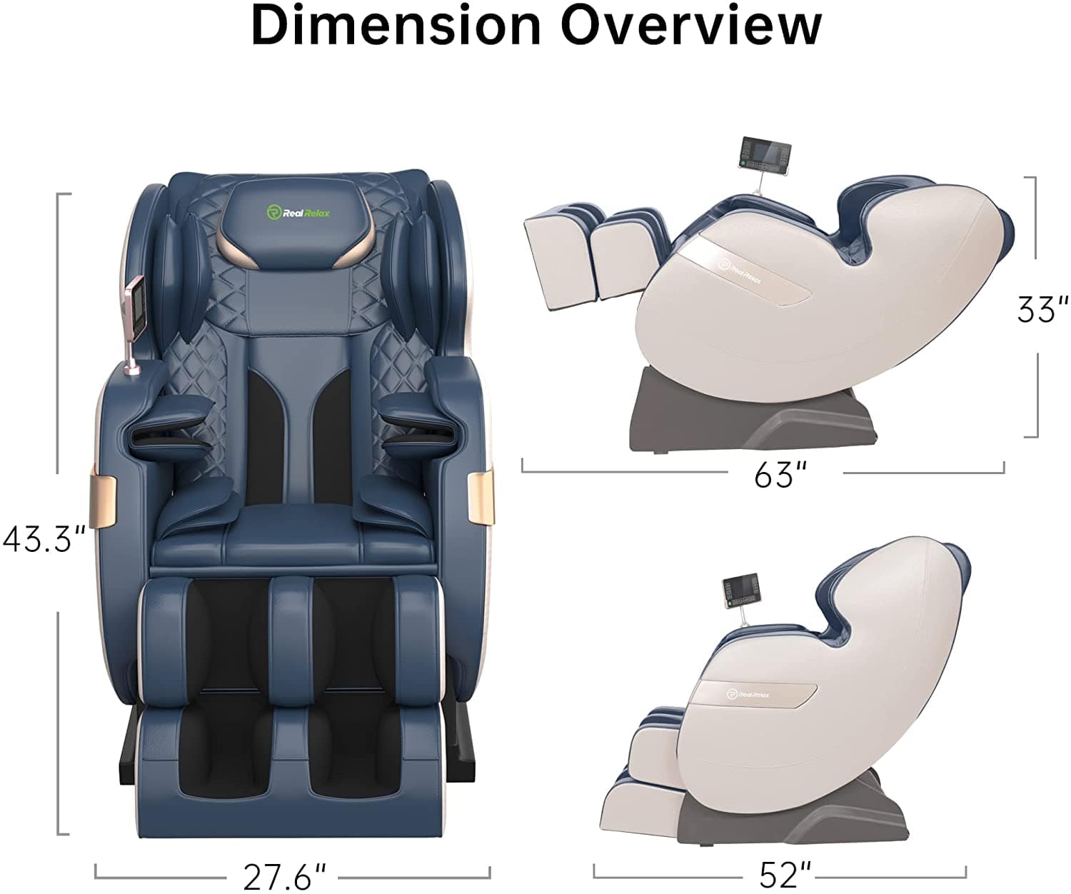 Real Relax Massage Chair Real Relax® 2022 Favor-03 ADV Massage Chair Blue