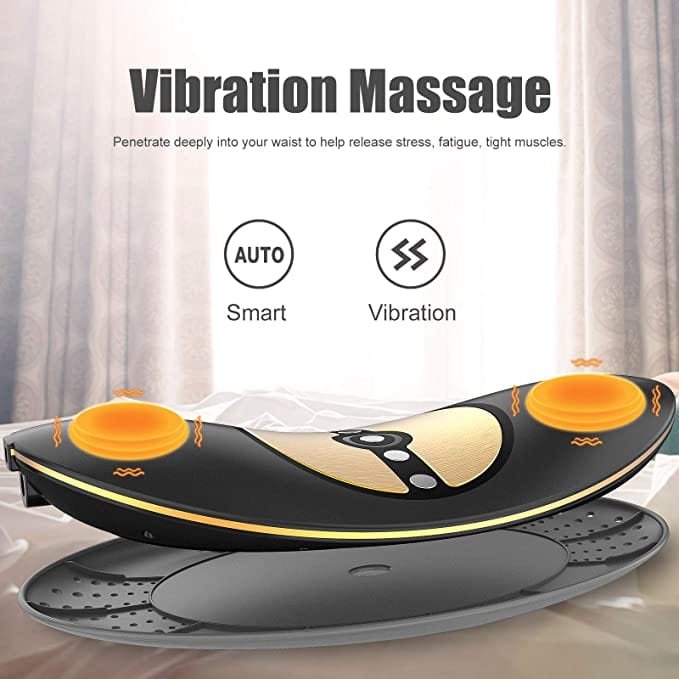 Real Relax Massage Chair Real Relax Lumbar Traction Device, Waist Lower Back Lumbar Massager with Heat Vibration Electrotherapy for Relieving Pain from Back Aches Degeneration of Disc Spondylosis