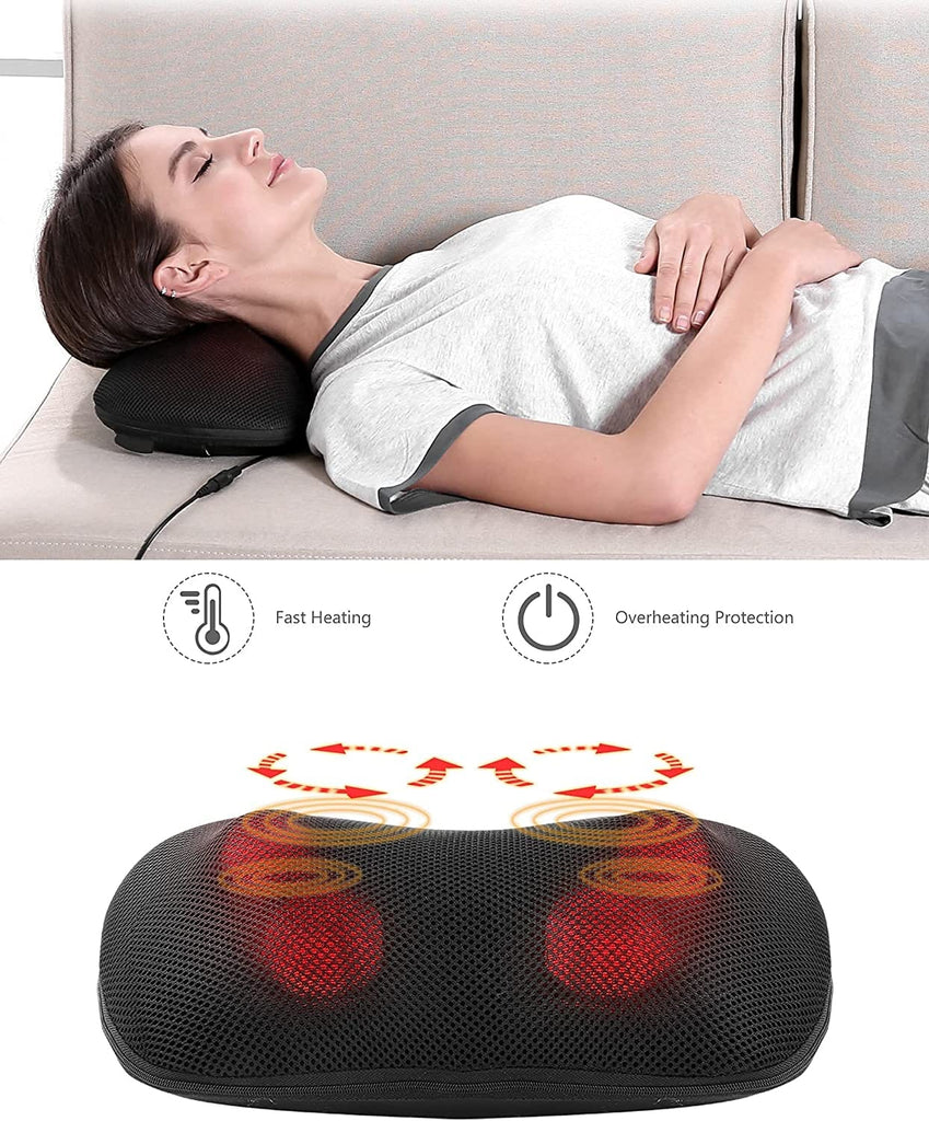 Shiatsu Back Shoulder Neck Massager W/ Heat Deep Tissue 3D