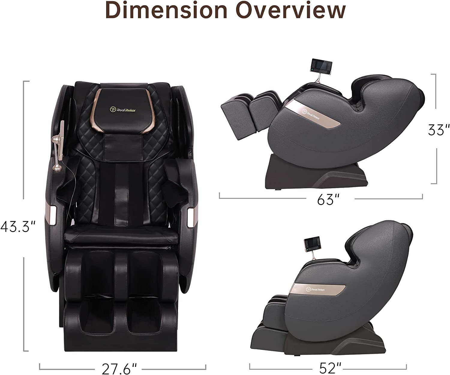 Real Relax Massage Chair Real Relax® 2022 Favor-03 ADV Massage Chair black 665878416720