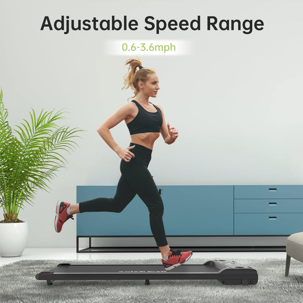 Real Relax Under Desk Treadmill, Slim Walking Pad Space Saving Motorized Treadmill for Home Office Workout, No Installation Required